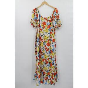 NWT Lost and Wander floral flowy maxi wrap dress womens large cottagecore fairy‎